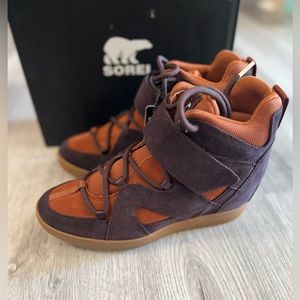 Sorel Women's New Cinder/Wood Out N About Sport Wedge Bootie Sneaker Boots 9.5